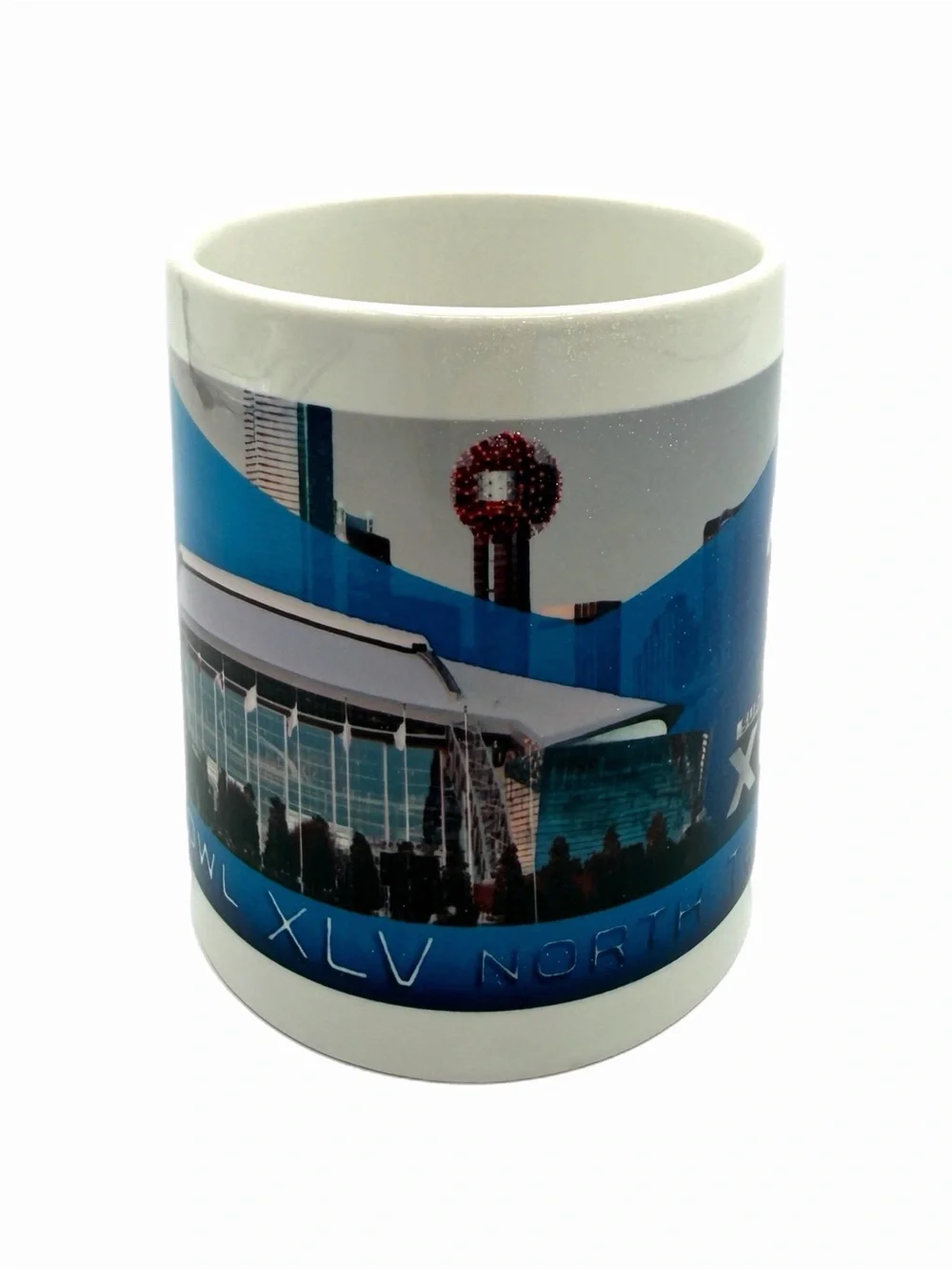 NFL White and Blue Super Bowl Commemorative Mug - Collectible